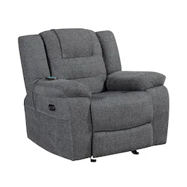 New Classic Furniture - Redondo Chenille Glider Recliner with Power - Dark Gray