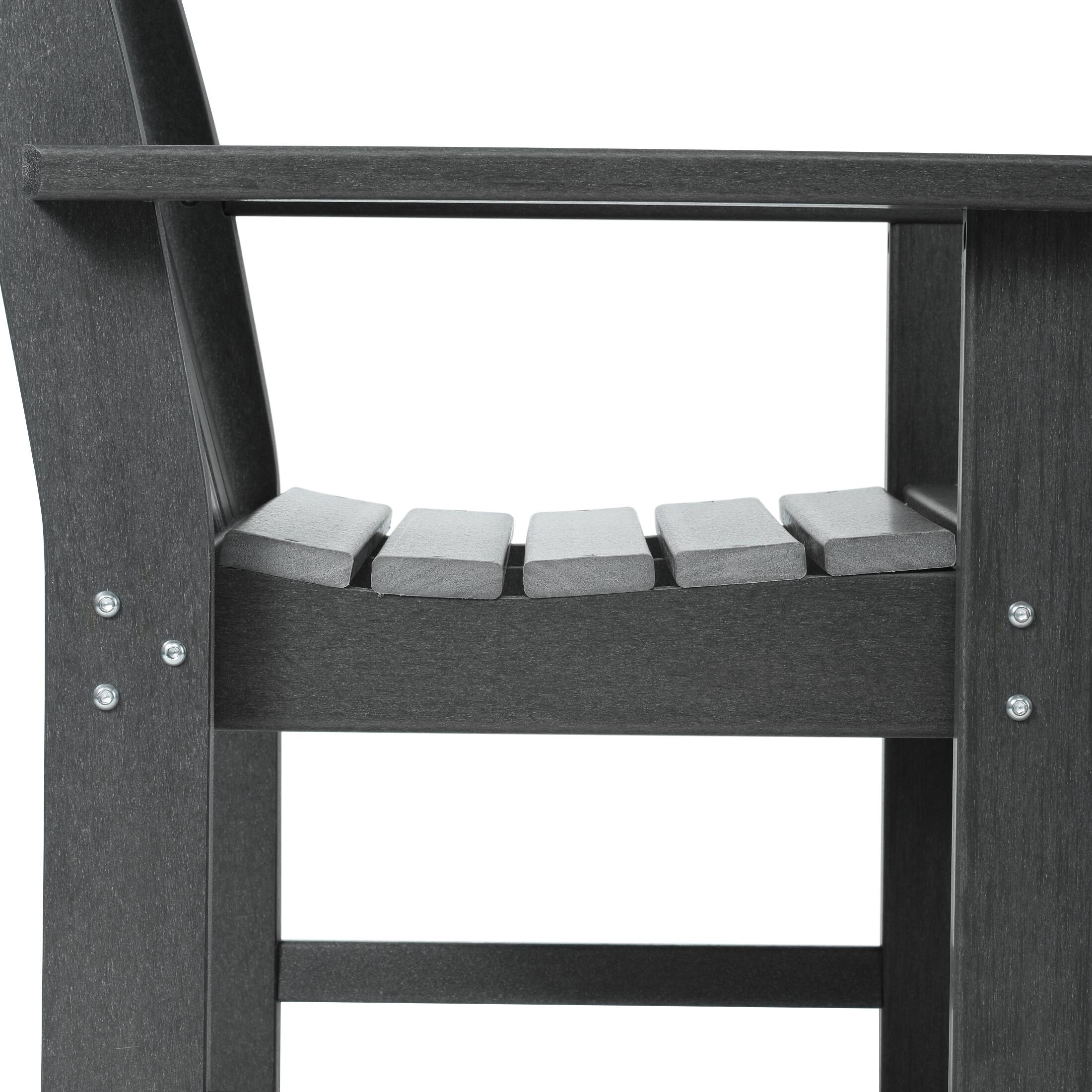Alt View 6. WestinTrends - WestinTrends Malibu Outdoor Patio HDPE Adirondack Dining Arm Chair - Gray.