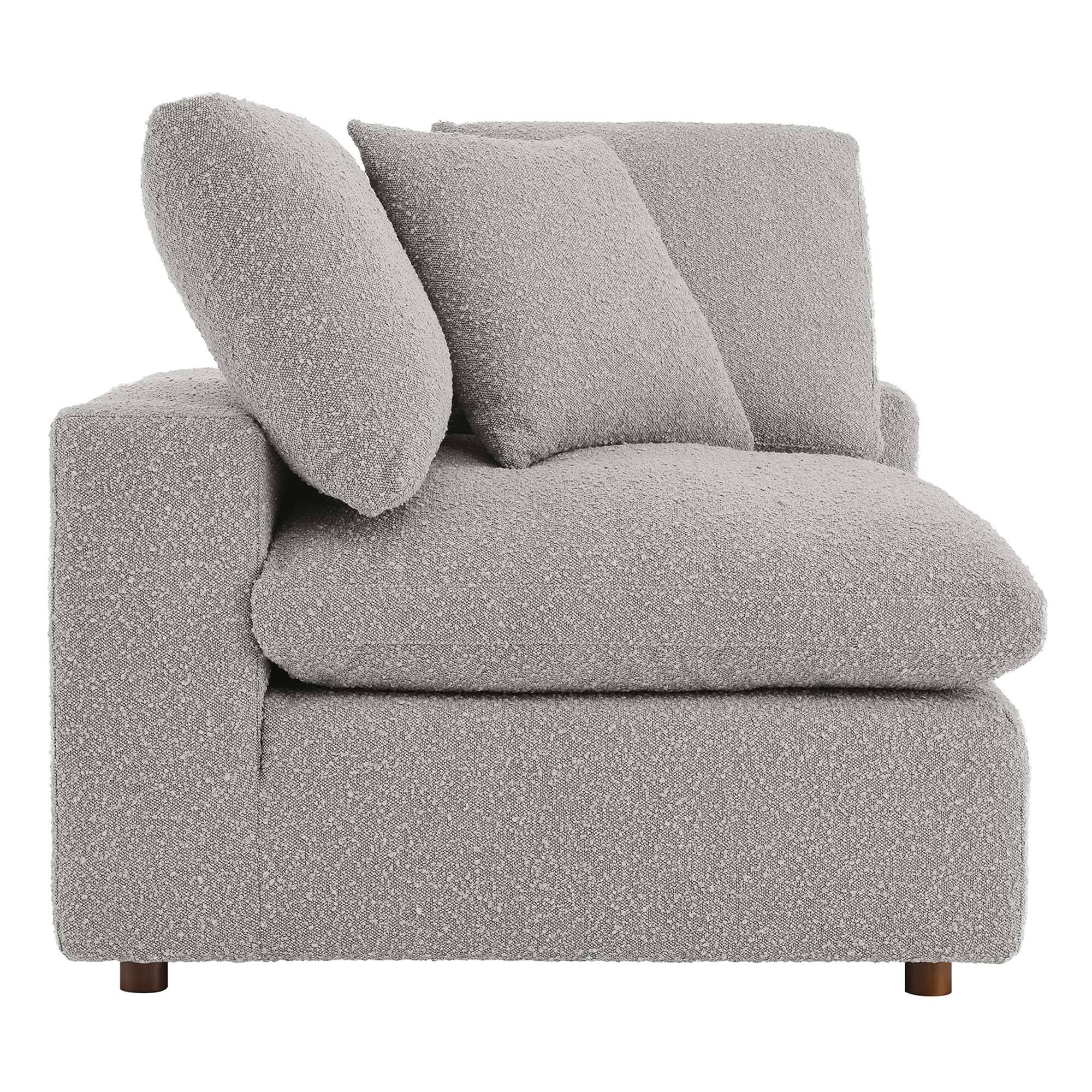 Back. Modway - Commix Down Filled Overstuffed Boucle Fabric Corner Chair by Modway - Light Gray.
