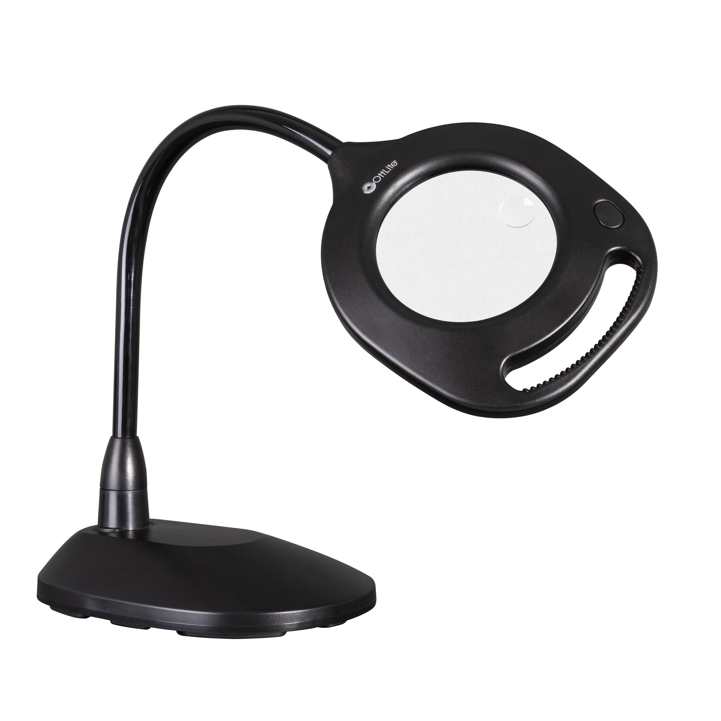 Angle. OttLite - 2-in-1 LED Magnifier Floor and Table Light - Black.