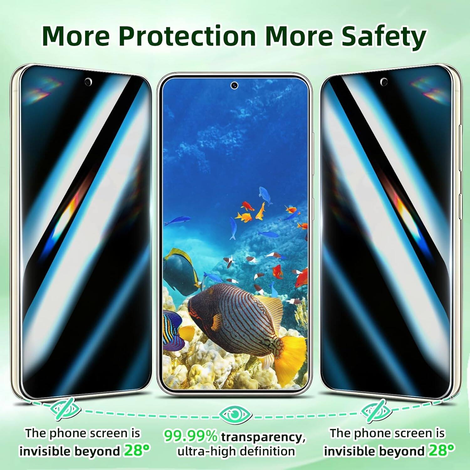 More Protection More Safety

The phone screen is invisible beyond 28°

99.99% transparency, ultra-high definition

The phone screen is invisible beyond 28°