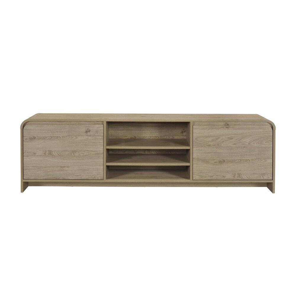Alt View 1. New Classic Furniture - Mara Wood Natural TV Stand - Beige.