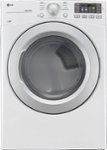 Front. LG - 7.4 Cu. Ft. 8-Cycle Ultralarge-Capacity Smart Gas Dryer - White.