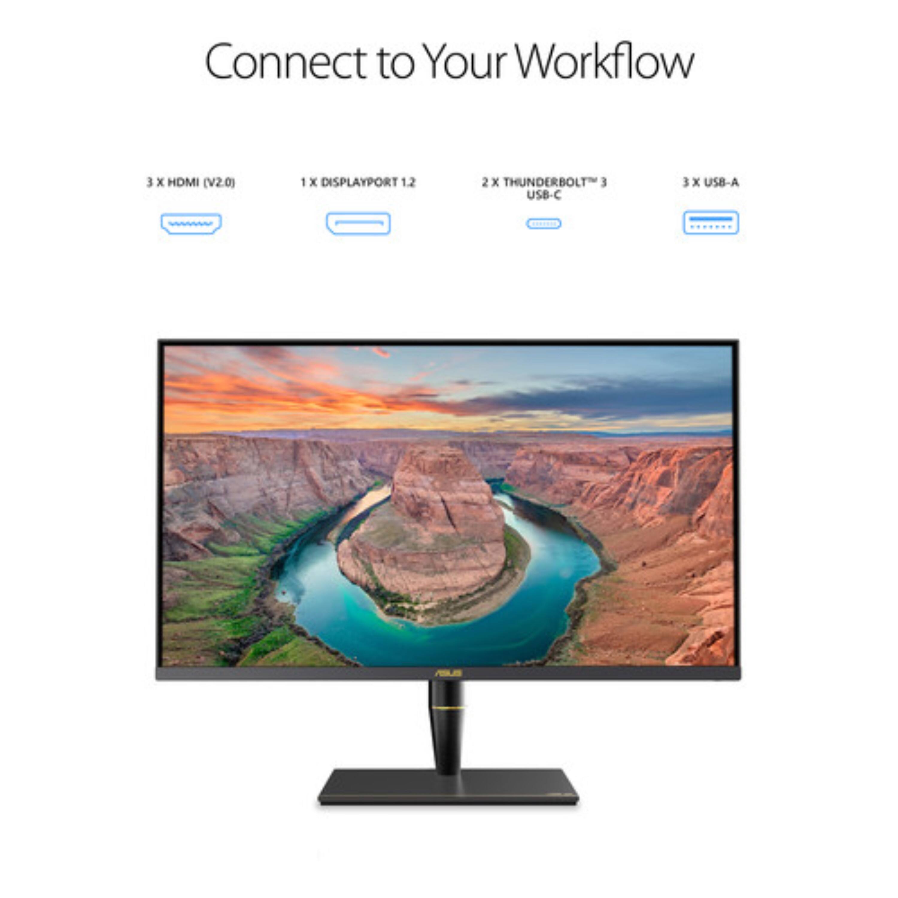 Connect to Your Workflow

3 X HDMI (V2.0)
1 X DISPLAYPORT 1.2
2 X THUNDERBOLT™ 3 USB-C
3 X USB-A