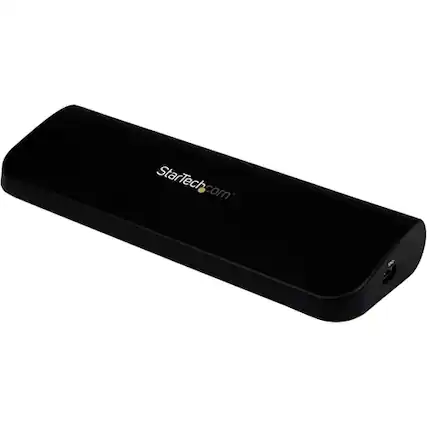 Front. StarTech.com - HDMI, DVI/VGA, USB 3.0 Docking Station - Black.