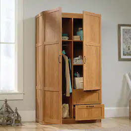 Hivvago - Bedroom Wardrobe Cabinet Storage Closet Organizer in Medium Finish - Oak