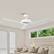 Angle. Parrot Uncle - 52" Modern White DC Motor No Light Ceiling Fan - Satin white.
