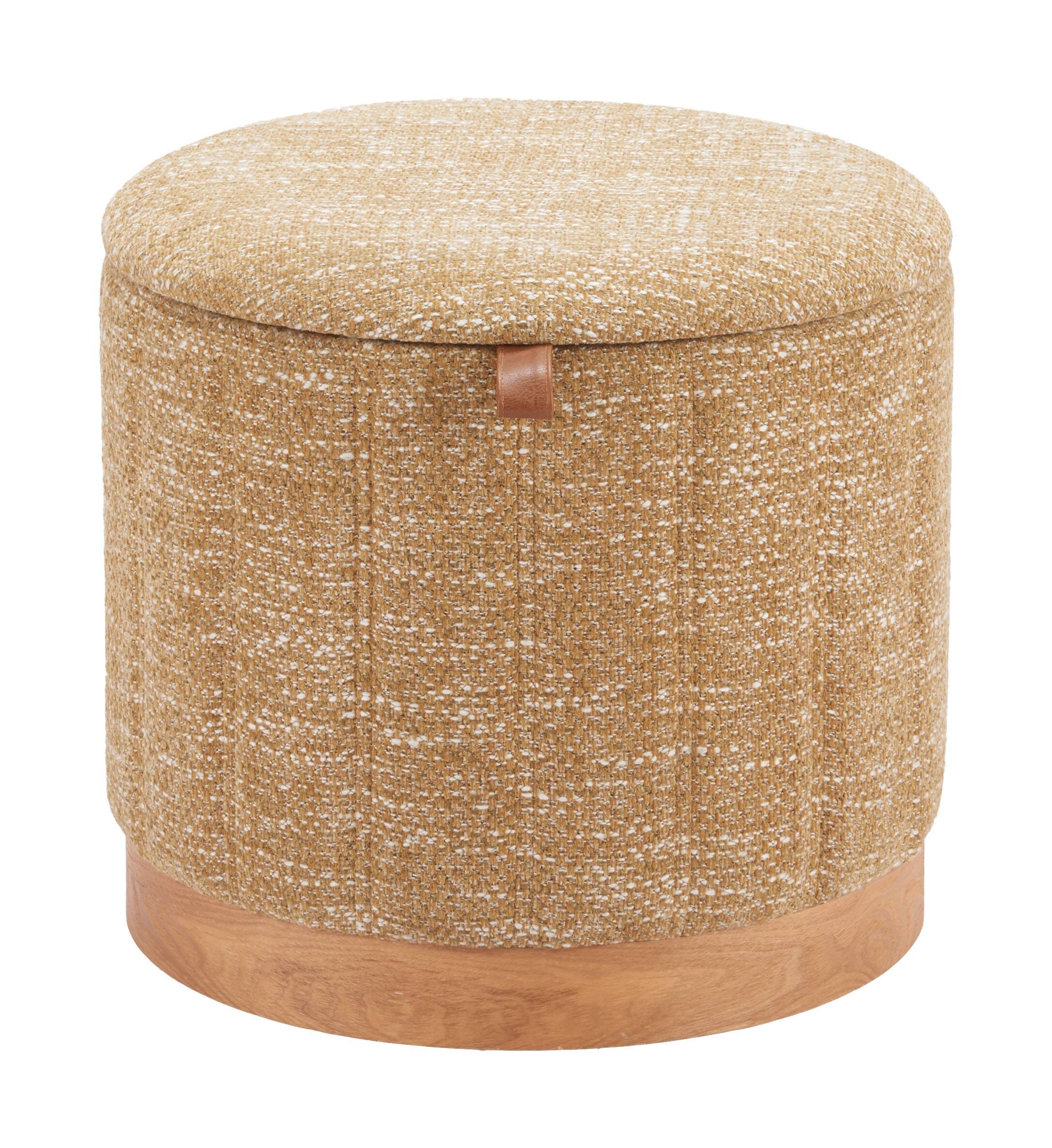 Alt View 1. Hivvago - Fije Storage Ottoman Oat Yellow - Oat Yellow.
