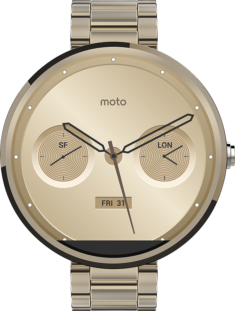Best Buy: Motorola Moto 360 Smartwatch 46mm Stainless Steel Champagne ...