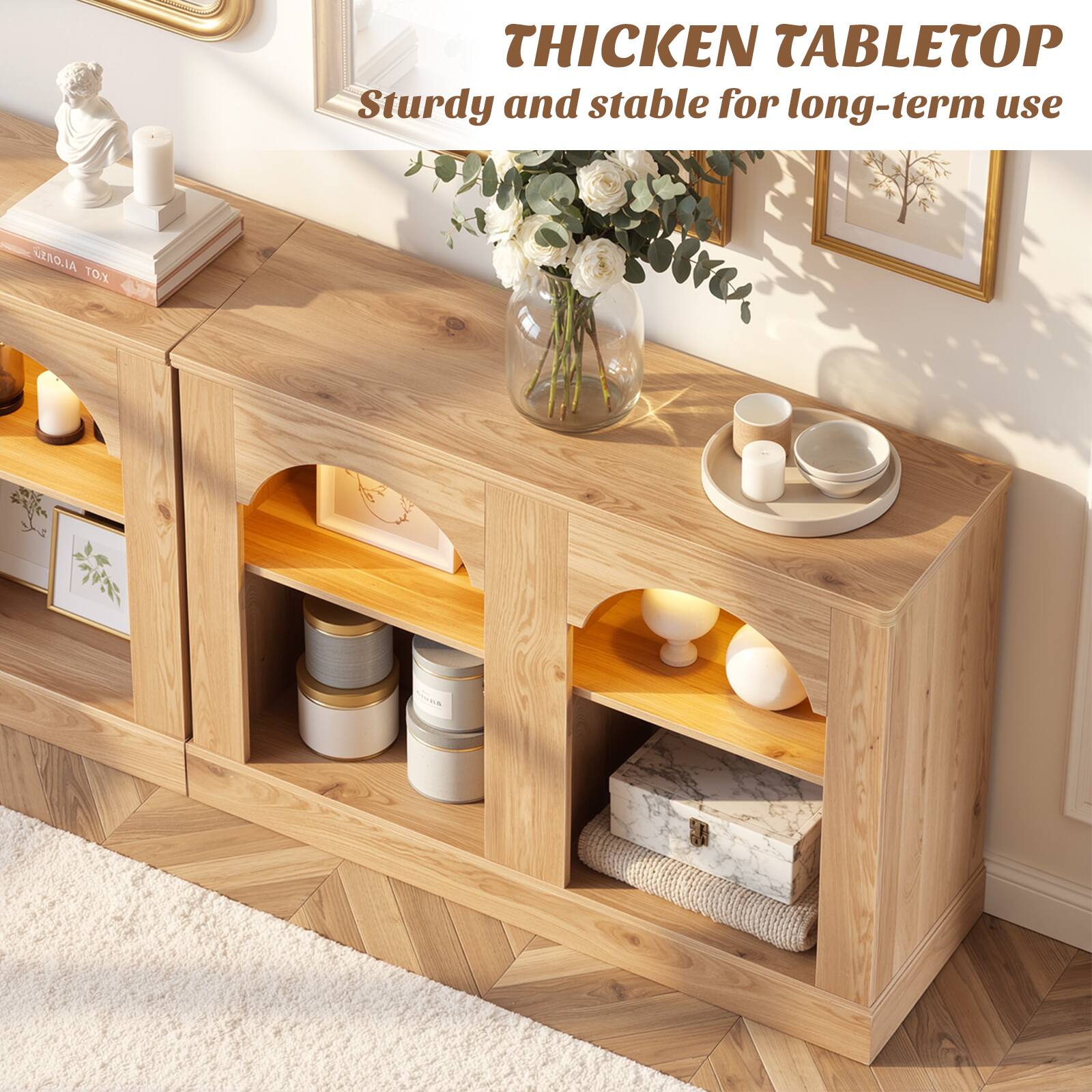 THICKEN TABLETOP  
Sturdy and stable for long-term use
