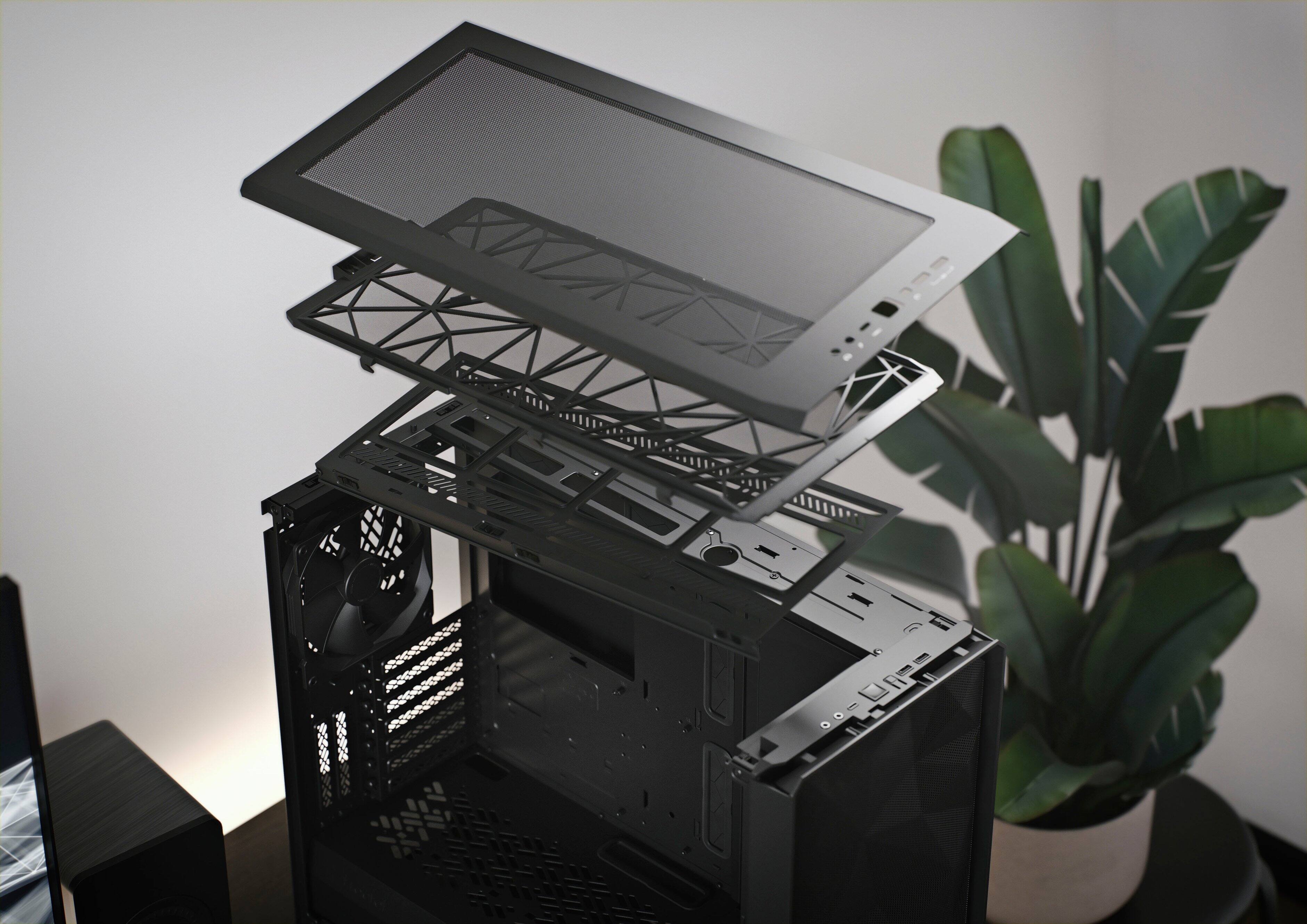 Alt View 33. Fractal Design - Meshify 2 Black ATX Light Tinted Tempered Glass Window Mid-Tower PC Case - Black.