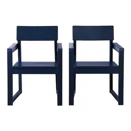 Front. WestinTrends - WestinTrends Paloma Modern HDPE Outdoor Patio Dining Arm Chairs (Set of 2) - Navy Blue.