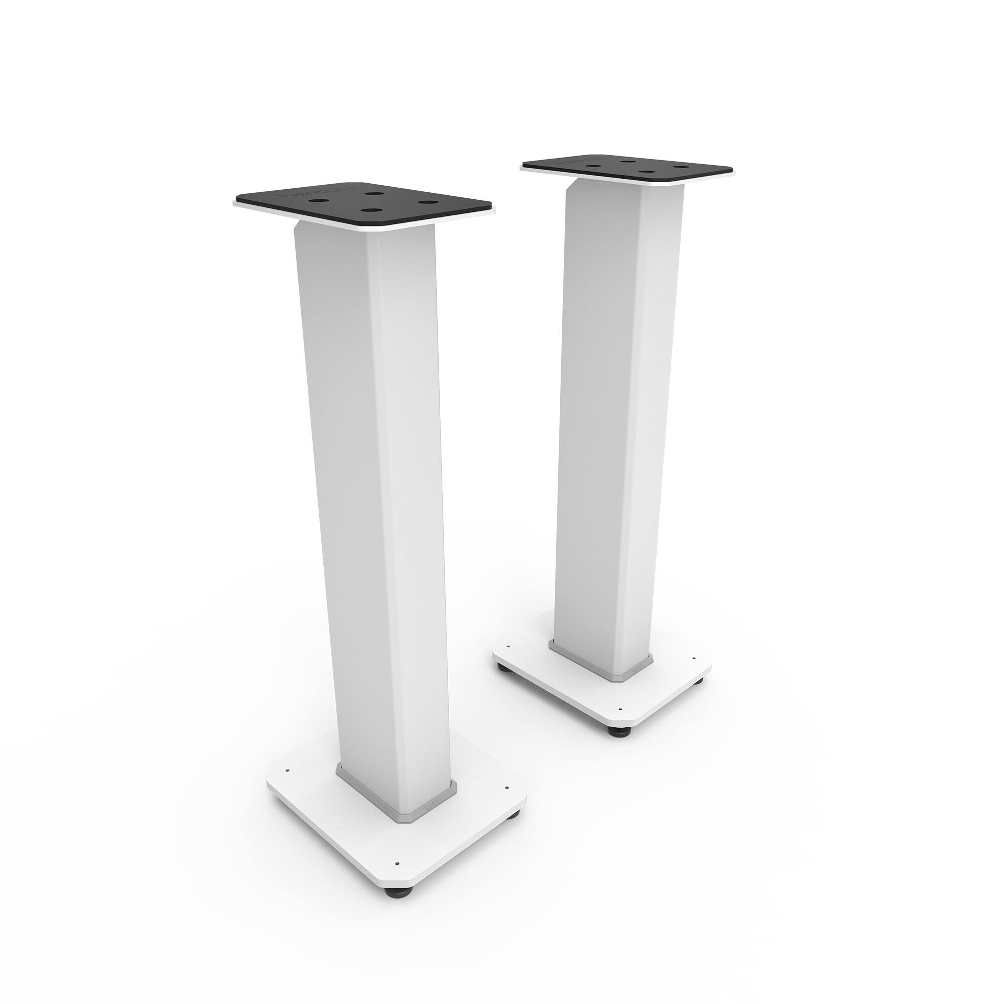 Angle. Kanto - 30" Fillable Speaker Stands with Isolation Feet and Fillable Channel, Pair - White.