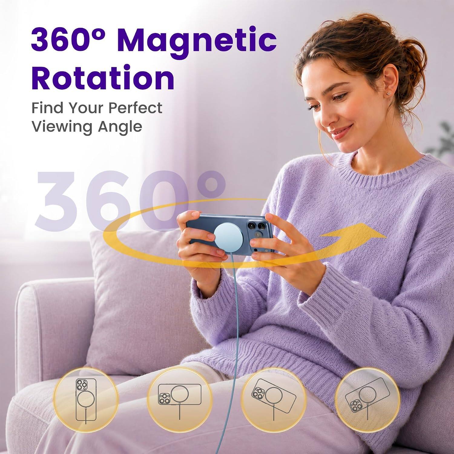 360° Magnetic Rotation  
Find Your Perfect Viewing Angle