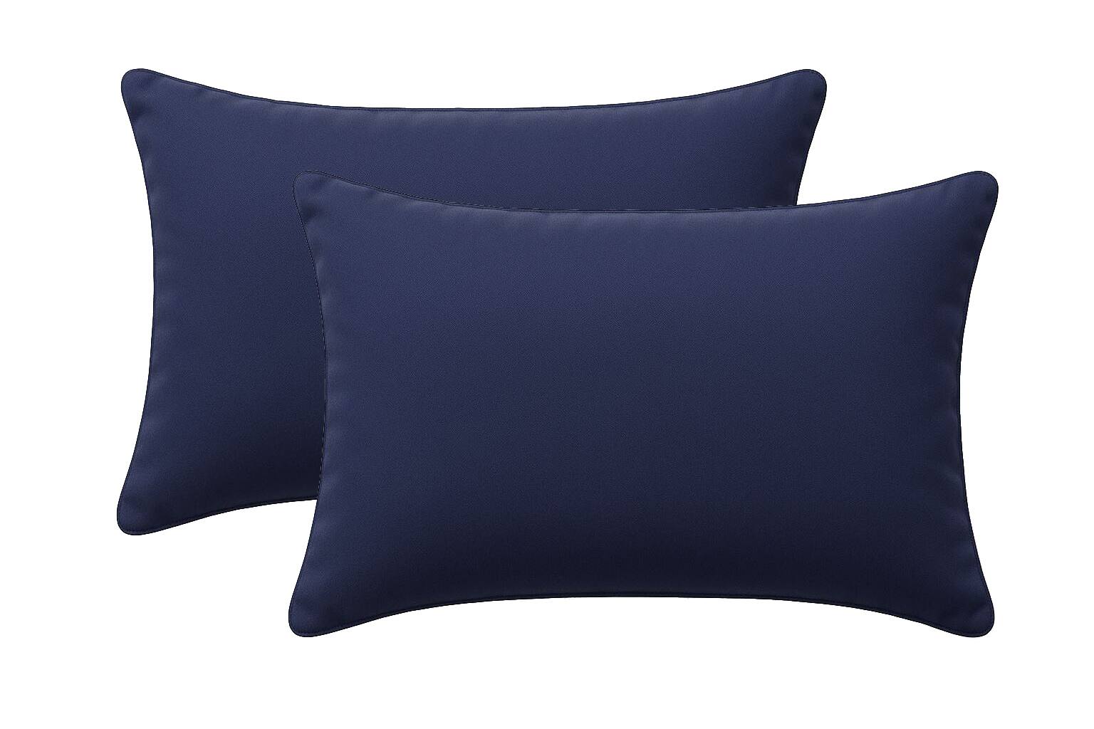 Front. LuXeo - 2-Pack Indoor-Outdoor Throw Pillow/ Size:14" x 20" - Indigo.