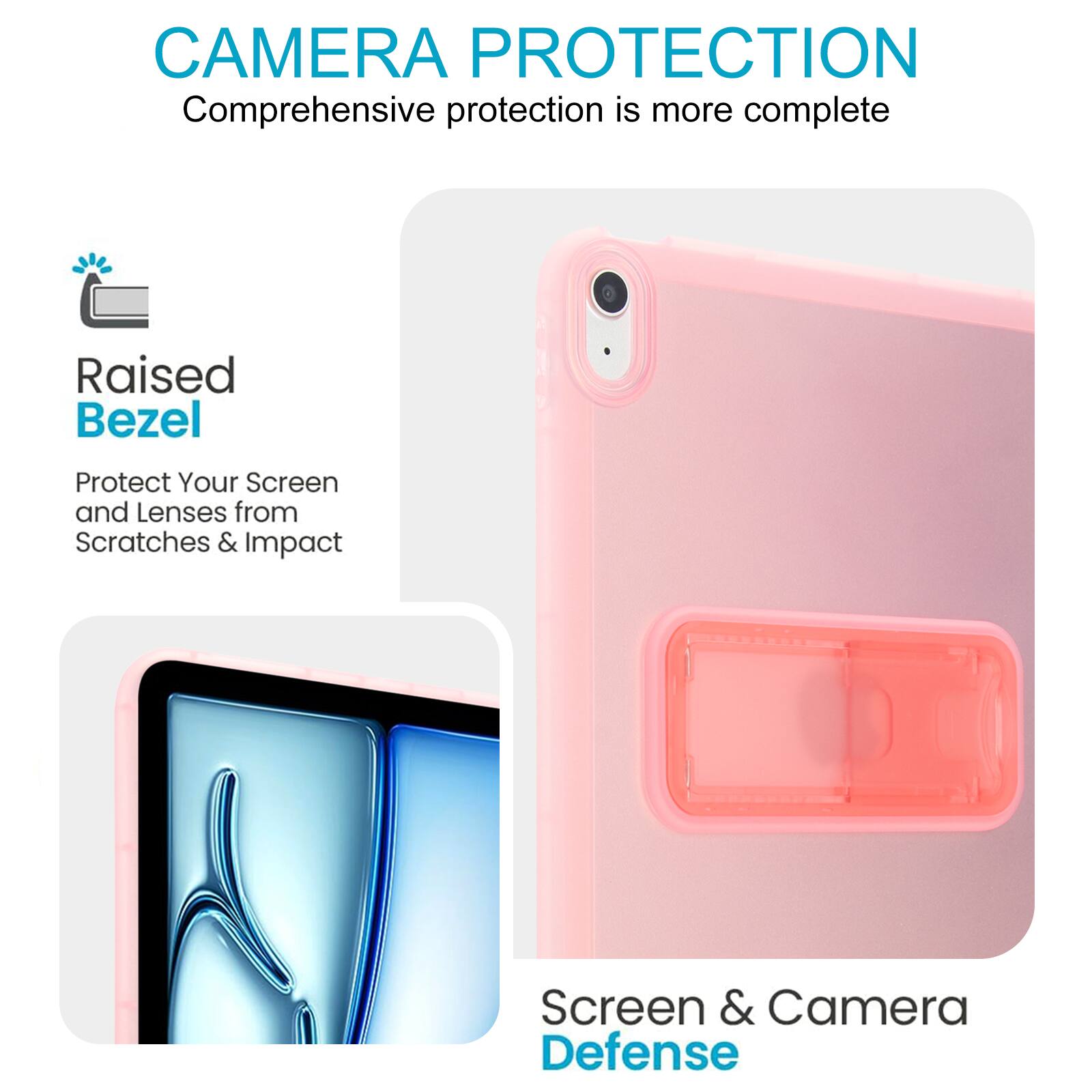 CAMERA PROTECTION  
Comprehensive protection is more complete  

Raised Bezel  
Protect Your Screen and Lenses from Scratches & Impact  

Screen & Camera Defense