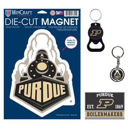 WinCraft - Purdue Boilermakers 4-Pack Key Rings and Magnets Set - Multicolor
