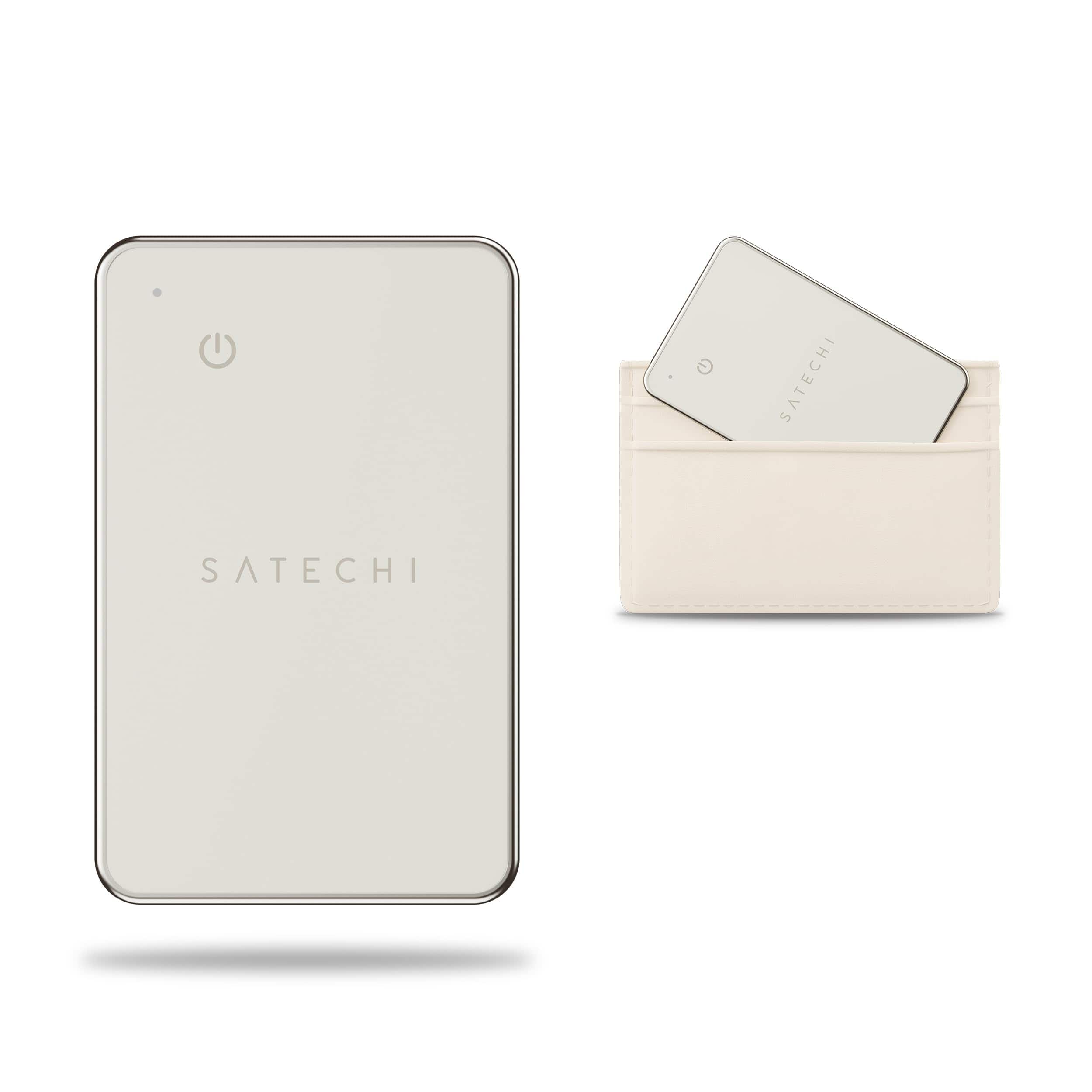 Satechi - FindAll Wallet Card with Find My, Wallet Tracker Card, Wireless Charging, Works with iPhone, iPad, Mac - Sand