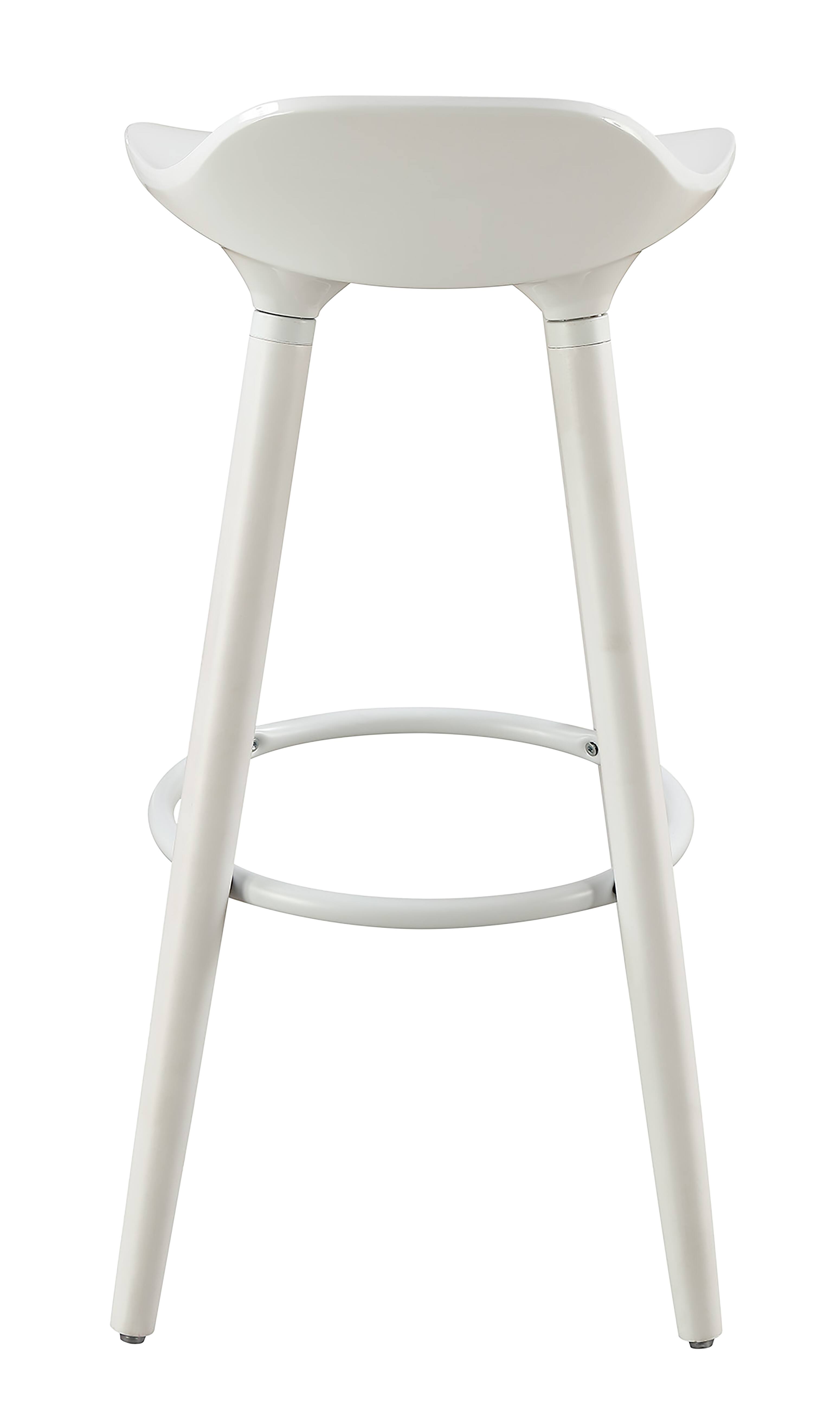 Alt View 12. Elle Decor - Caroline Wood Bar Stool - White.