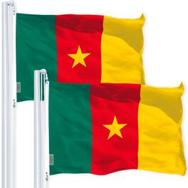 G128 - Cameroon Flag 3x5 ft 2-Pack 150D Printed Polyester - Assorted Colors