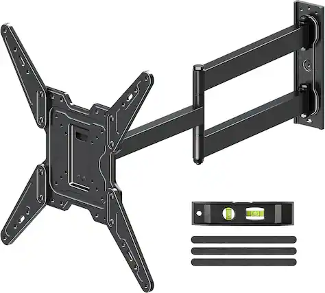 Front. FINEAK - 31.3 Inch Long Arm TV Mount for Most 32-65 Inch TVs, Swivel and Tilt TV Wall Mount - Black.