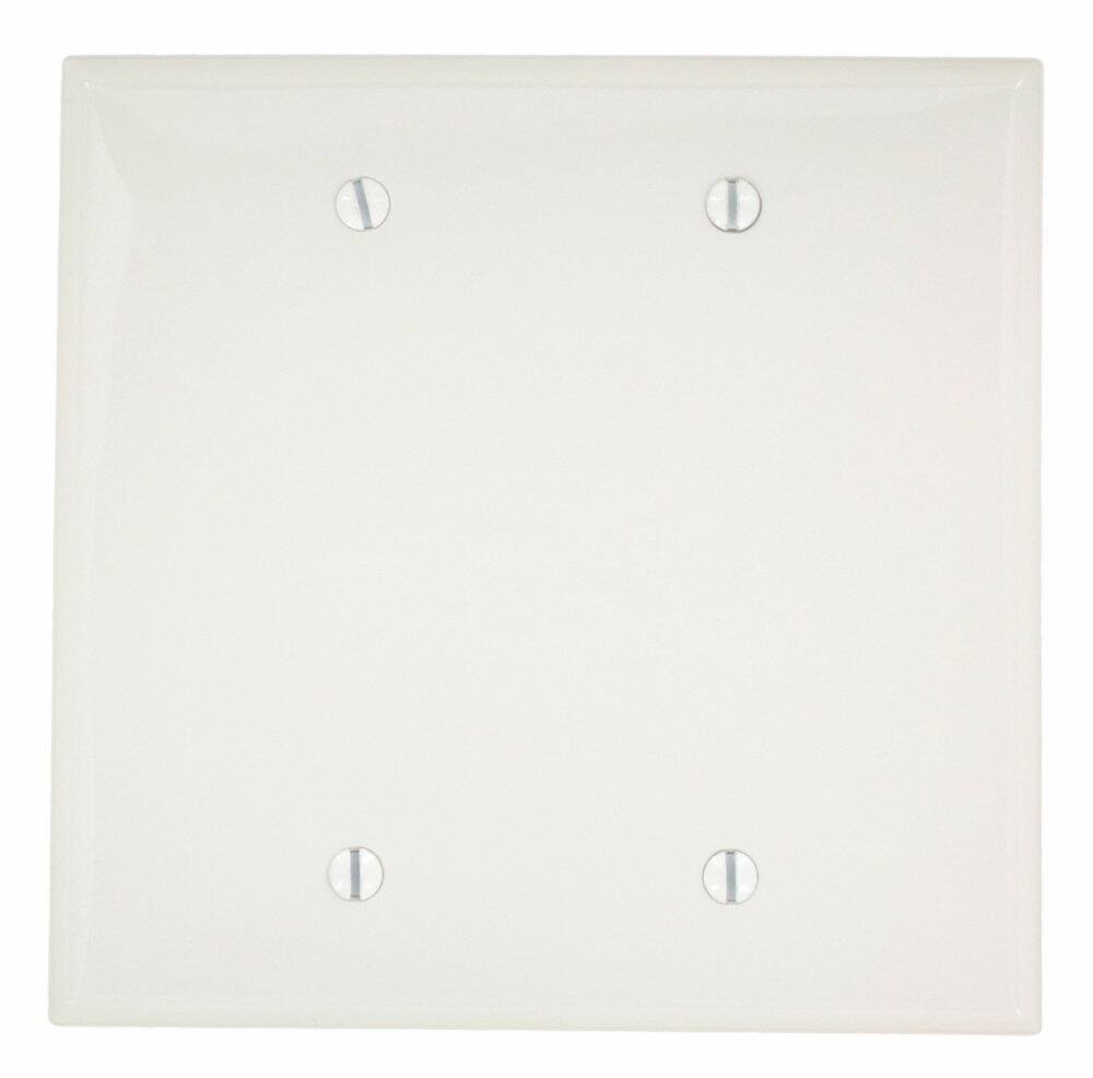 Front. Leviton - PJ23-W 2-Gang Midway Blank Wallplate - White.