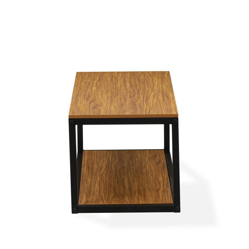Angle. East West Furniture - Norwich Coffee Table for Living Room, Mid Century Modern Coffee Table in Powder Coating Black Color - Black.