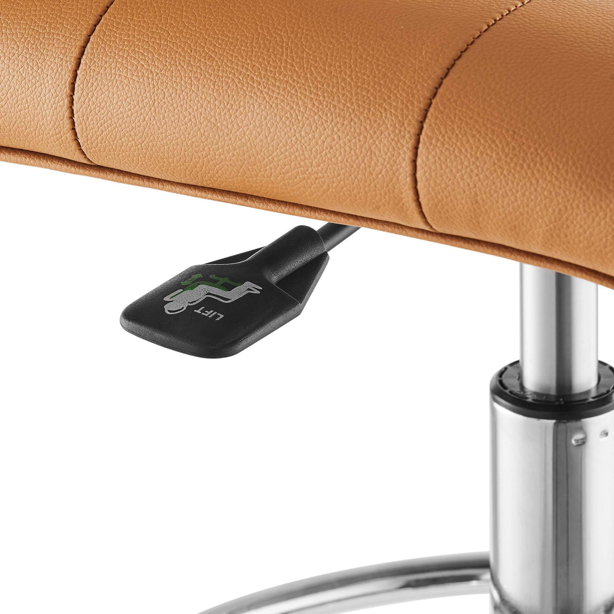 Alt View 4. Modway - Prim Armless Vegan Leather Drafting Chair by Modway - Silver Tan.