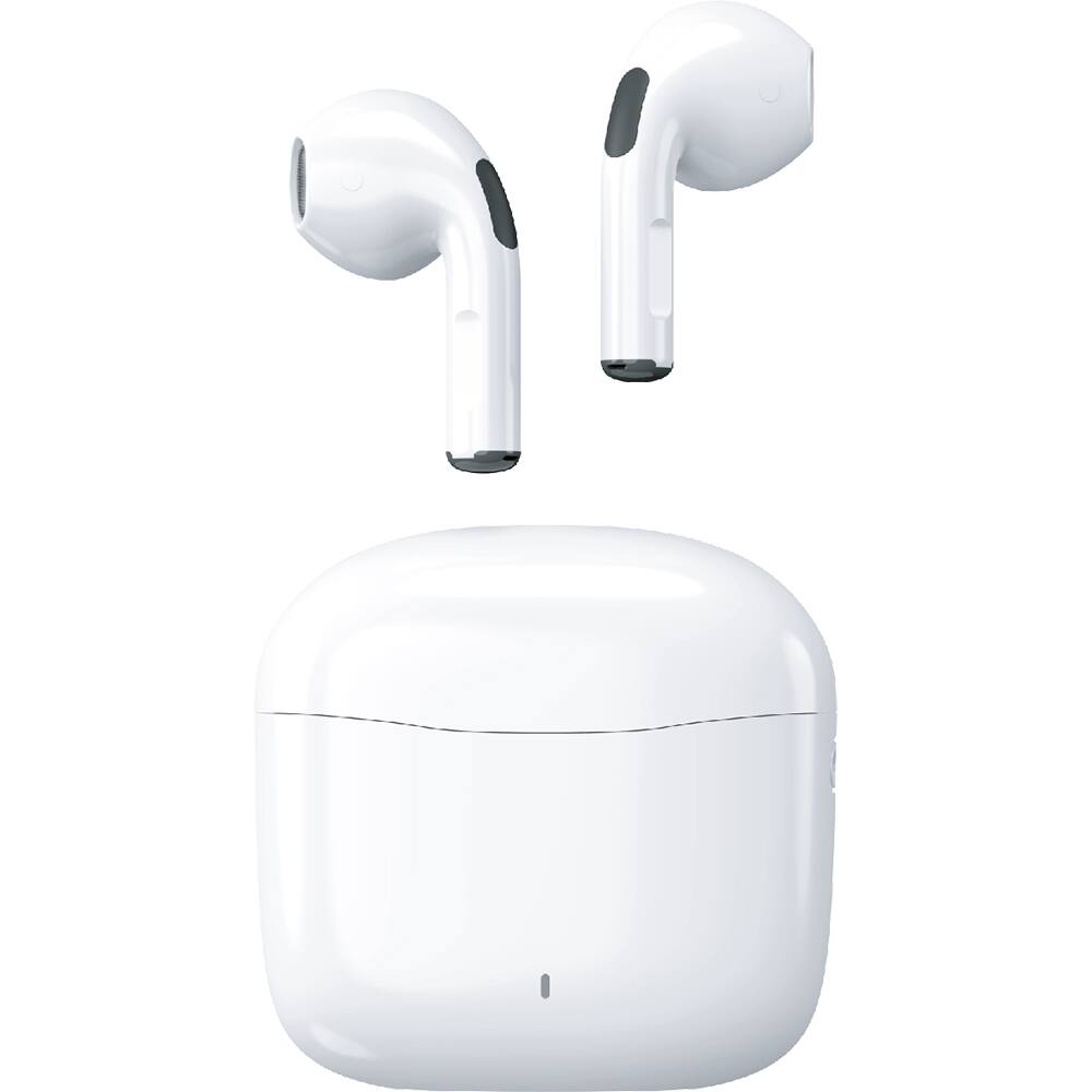 Front. Vivitar - True Wireless Earbuds with USB-C Charging Case and 4.5-Hour Playtime - White.