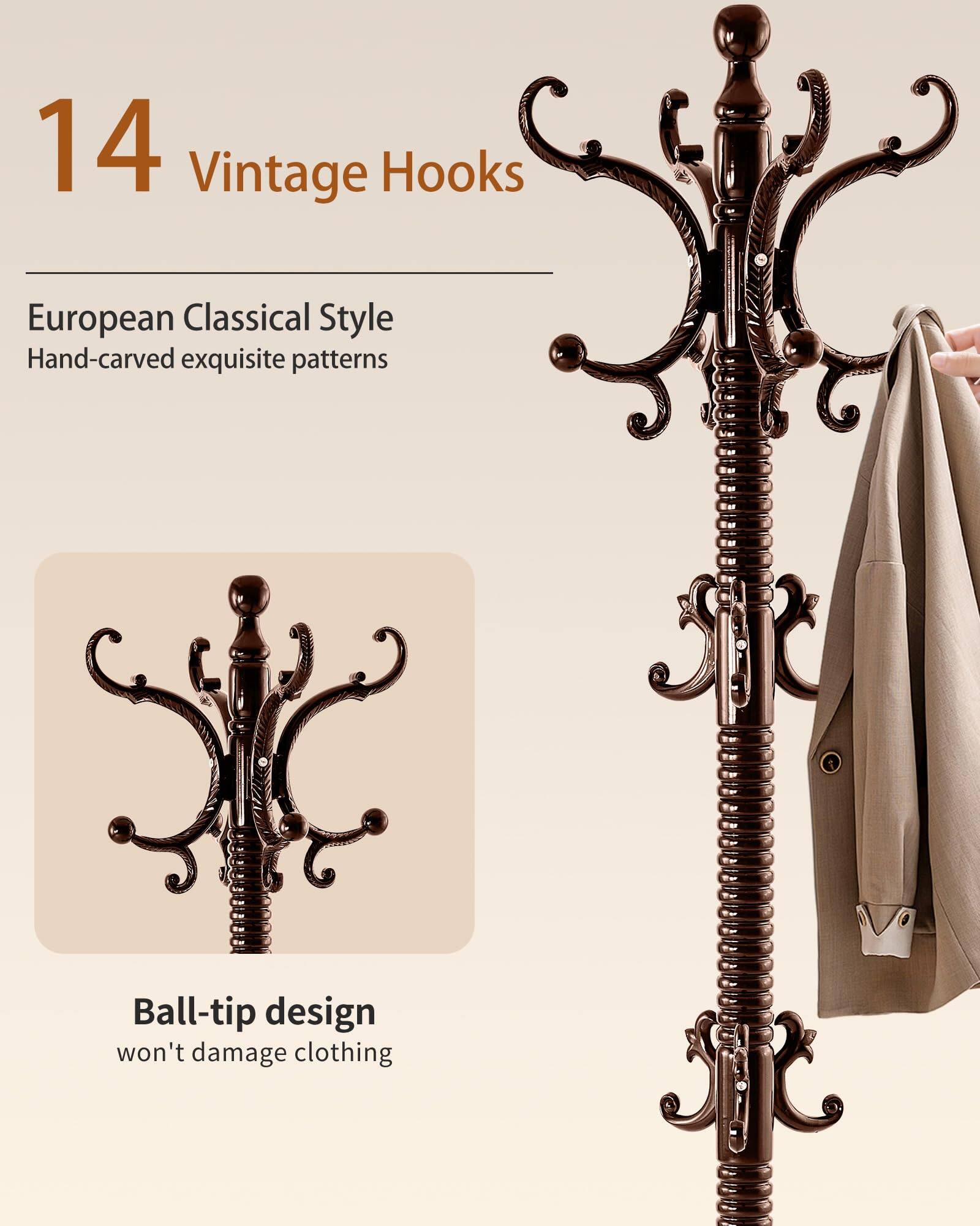 14 Vintage Hooks

European Classical Style  
Hand-carved exquisite patterns

Ball-tip design  
won't damage clothing