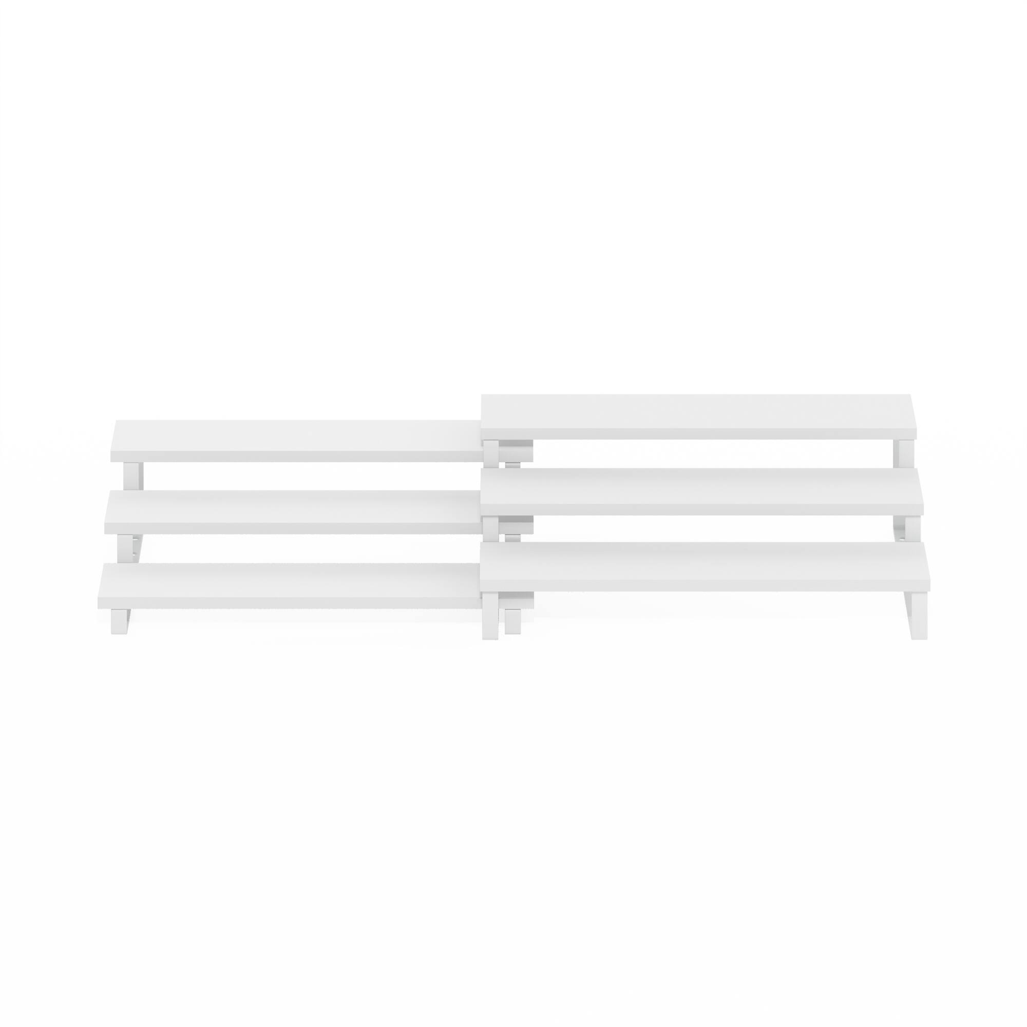 Alt View 1. Furinno - Ravel 3-Tier Multipurpose Expandable, Nestable Kitchen Counter Spice Rack Organizer, Set of 2 - White/White.