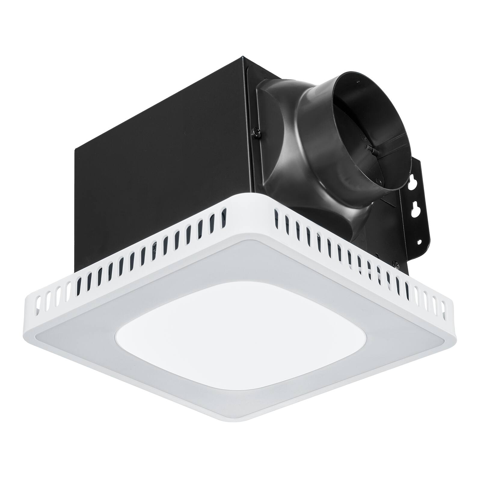 Alt View 5. VEVOR - Bathroom Exhaust Fan, 80-110-130 CFM Bathroom Vent with Seven Colors RGB Lights, 1.5 Sones Low-Noise, Premium DC Motor - White;Black.