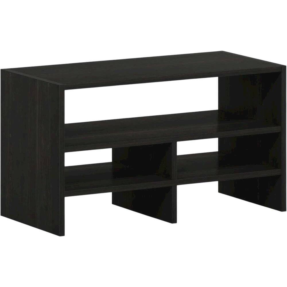 Left. FurniFact - Espresso Desk Top Organizing Shelf with Sturdy Wood Construction - Espresso.