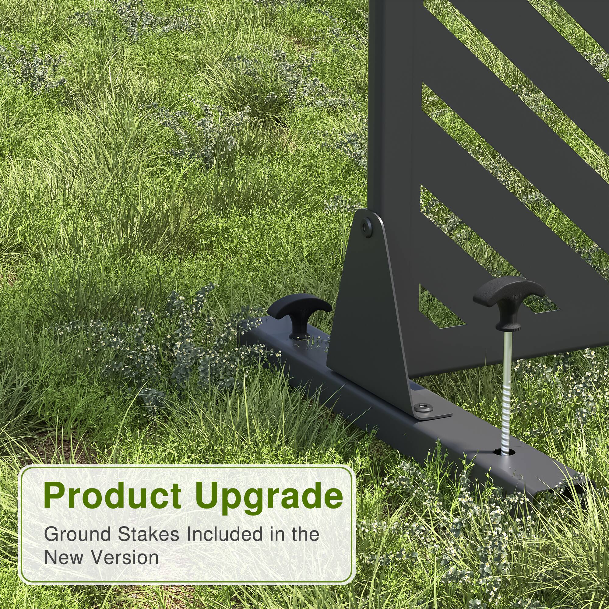 Product Upgrade  
Ground Stakes Included in the New Version
