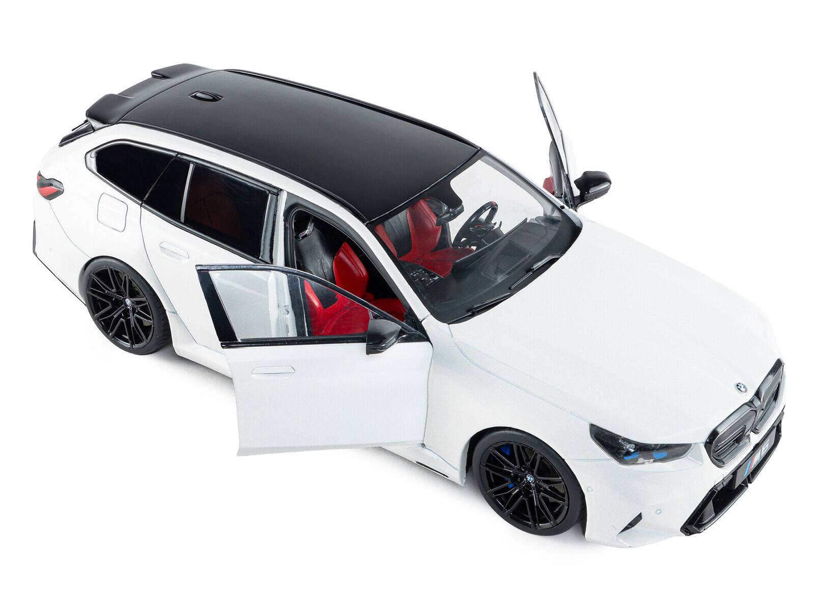 Alt View 1. Solido - 2025 BMW M5 Touring Alpine White with Black Top 1/18 Diecast Model Car by Solido.