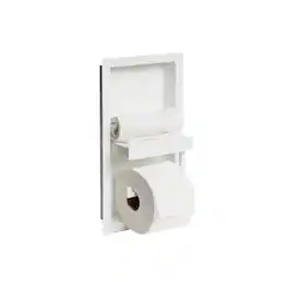 Alfi - brand White Matte Stainless Steel Recessed Toilet Paper Holder Niche - Silver
