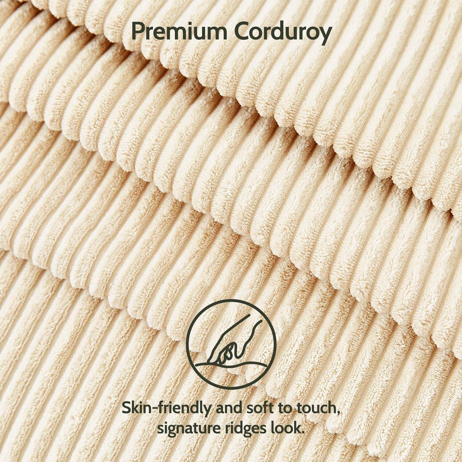 Left. Dyonery - Dyonery 50 "corduroy sofa, living room sofa, suitable for small Spaces, tool-free assembly，Beige - White.