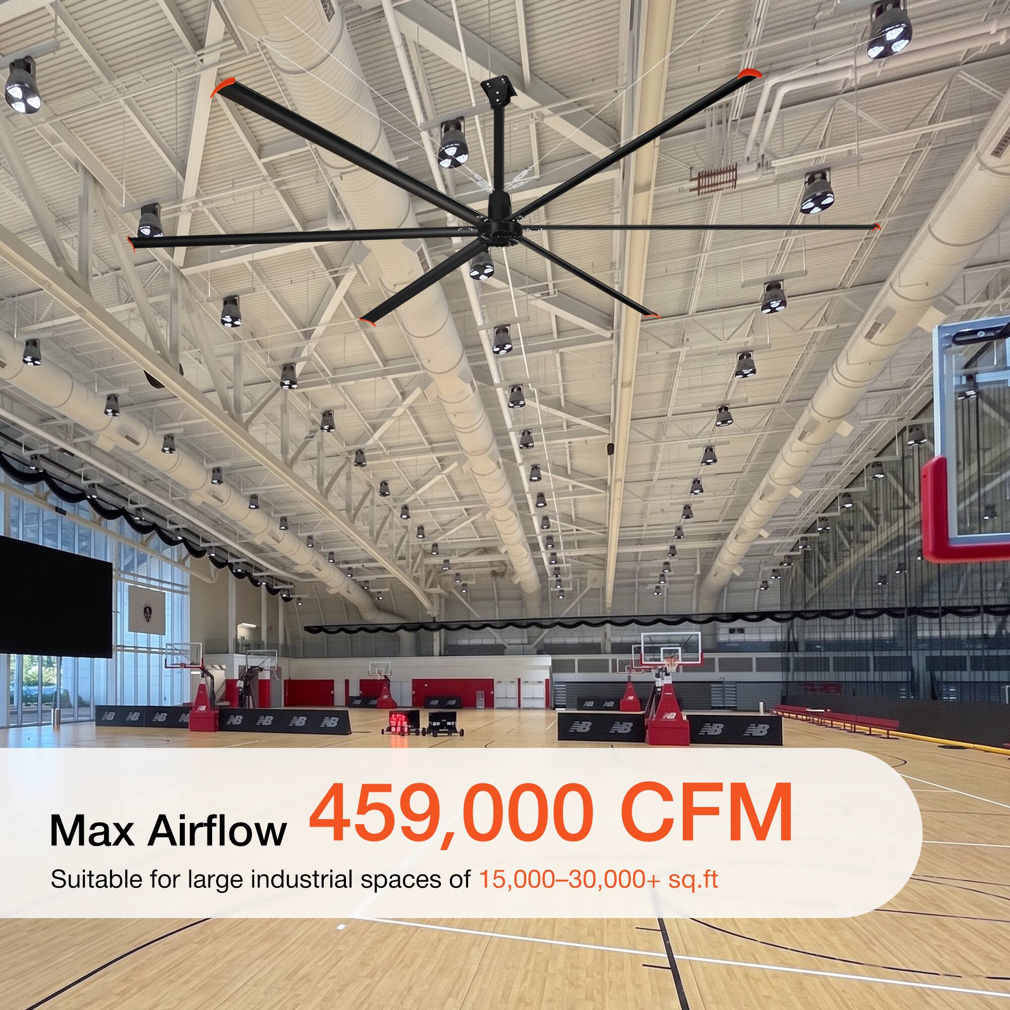 NB NB Max Airflow 459,000 CFM  
Suitable for large industrial spaces of 15,000-30,000+ sq.ft
