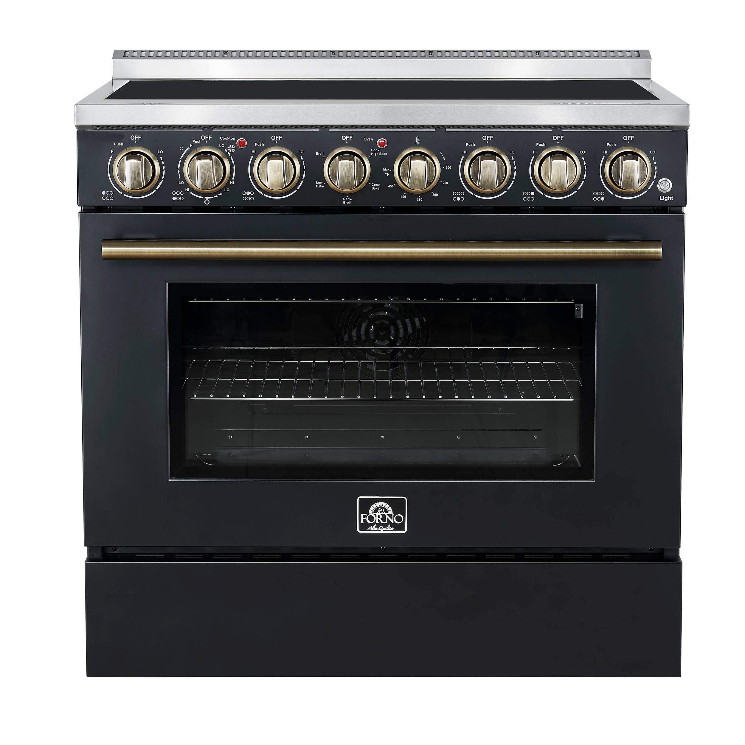 Forno Appliances - Paolo 5.44 Cu. Ft. Freestanding Electric True Convection Range with Warming Zone - Black