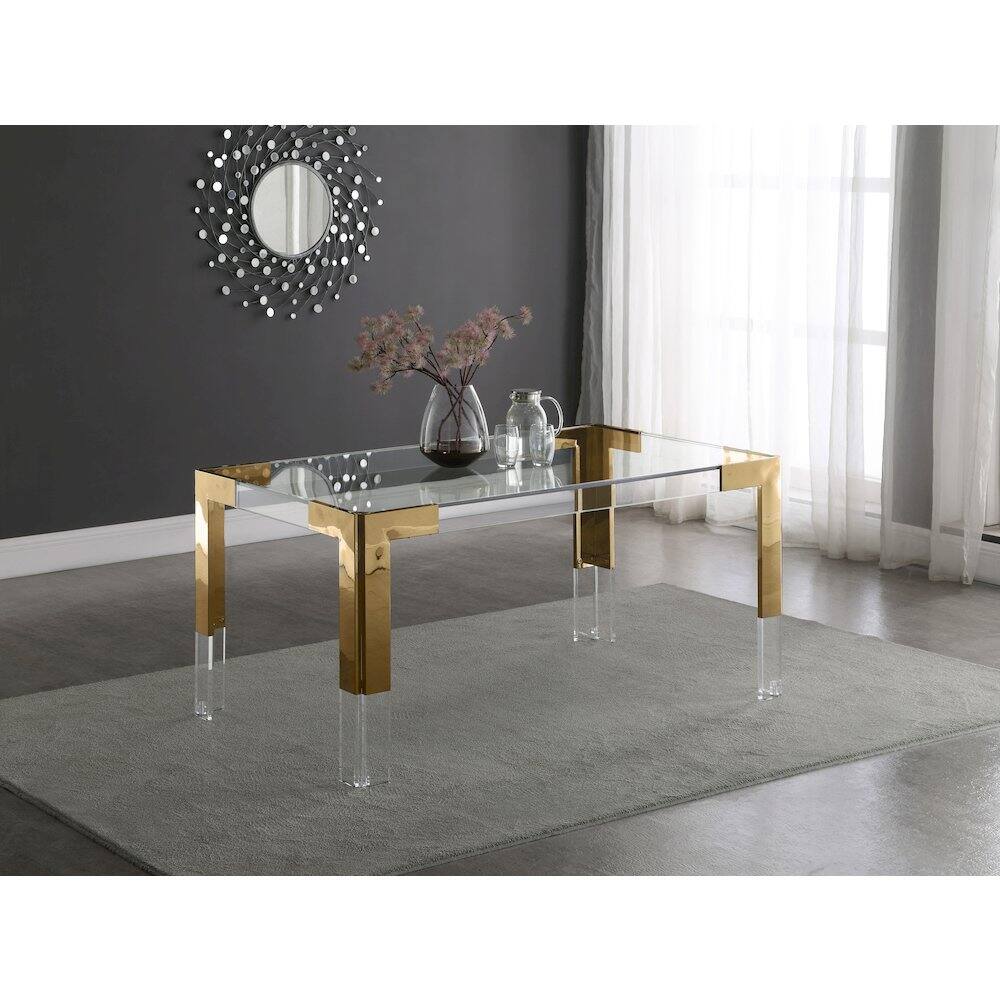 Alt View 4. Meridian Furniture - Casper Rich Gold Dining Table - Gold.