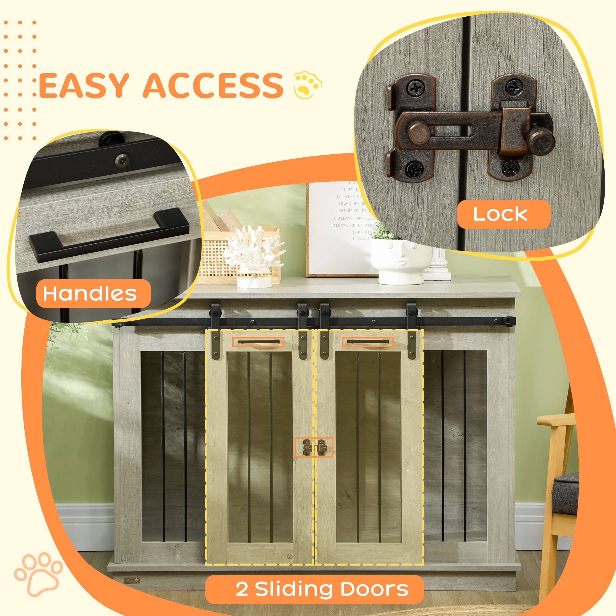 EASY ACCESS  
Handles  
Lock  
2 Sliding Doors
