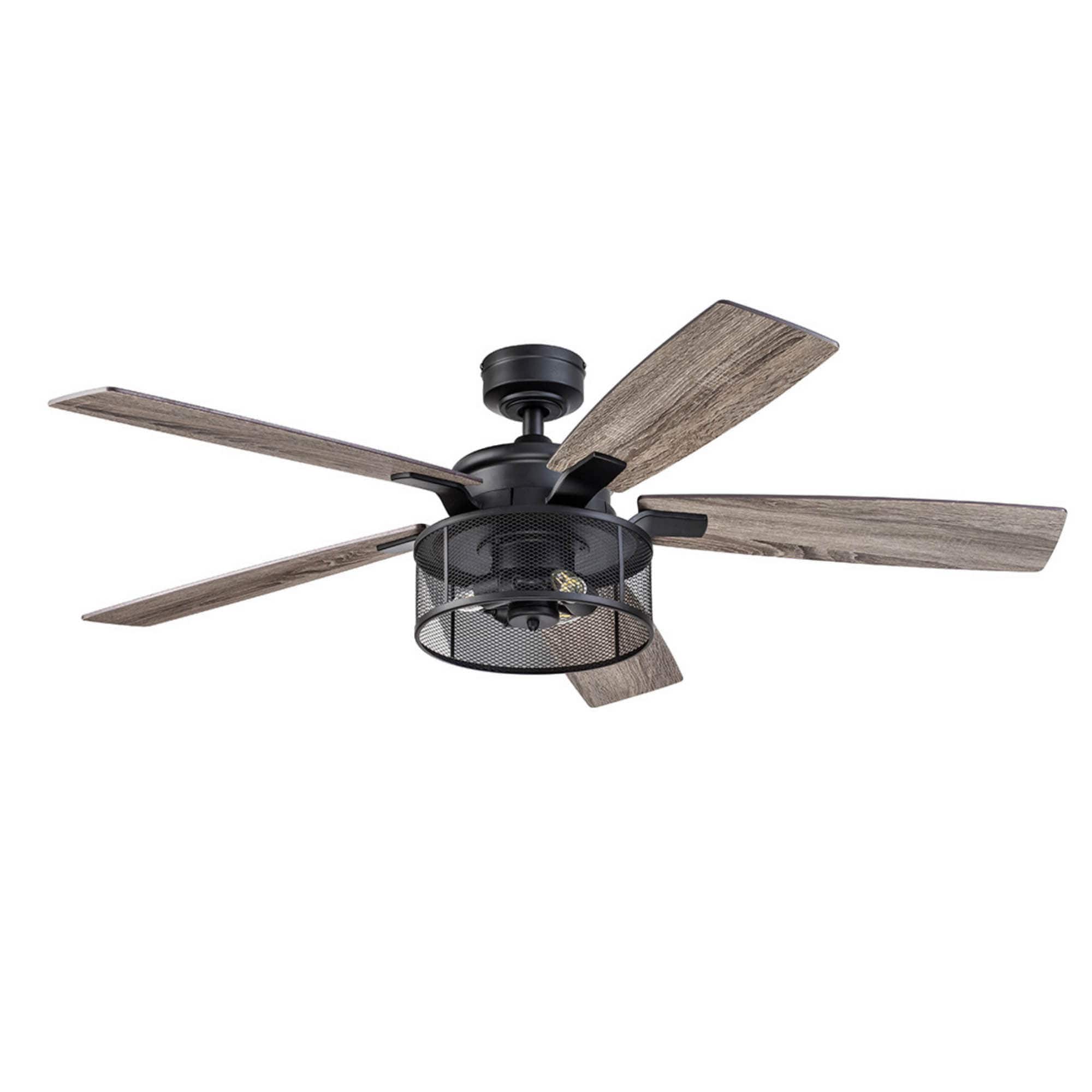 Honeywell - Carnegie Ceiling Fan, Quiet Motor and Remote Control, 52" - Matte Black