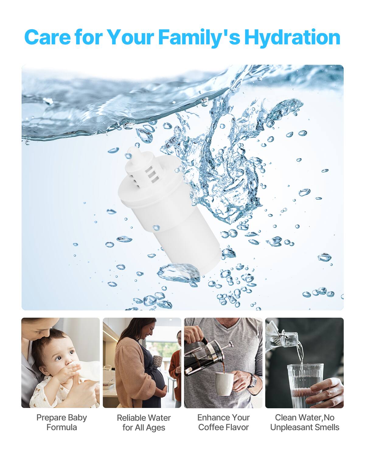 Care for Your Family's Hydration

- Prepare Baby Formula
- Reliable Water for All Ages
- Enhance Your Coffee Flavor
- Clean Water, No Unpleasant Smells