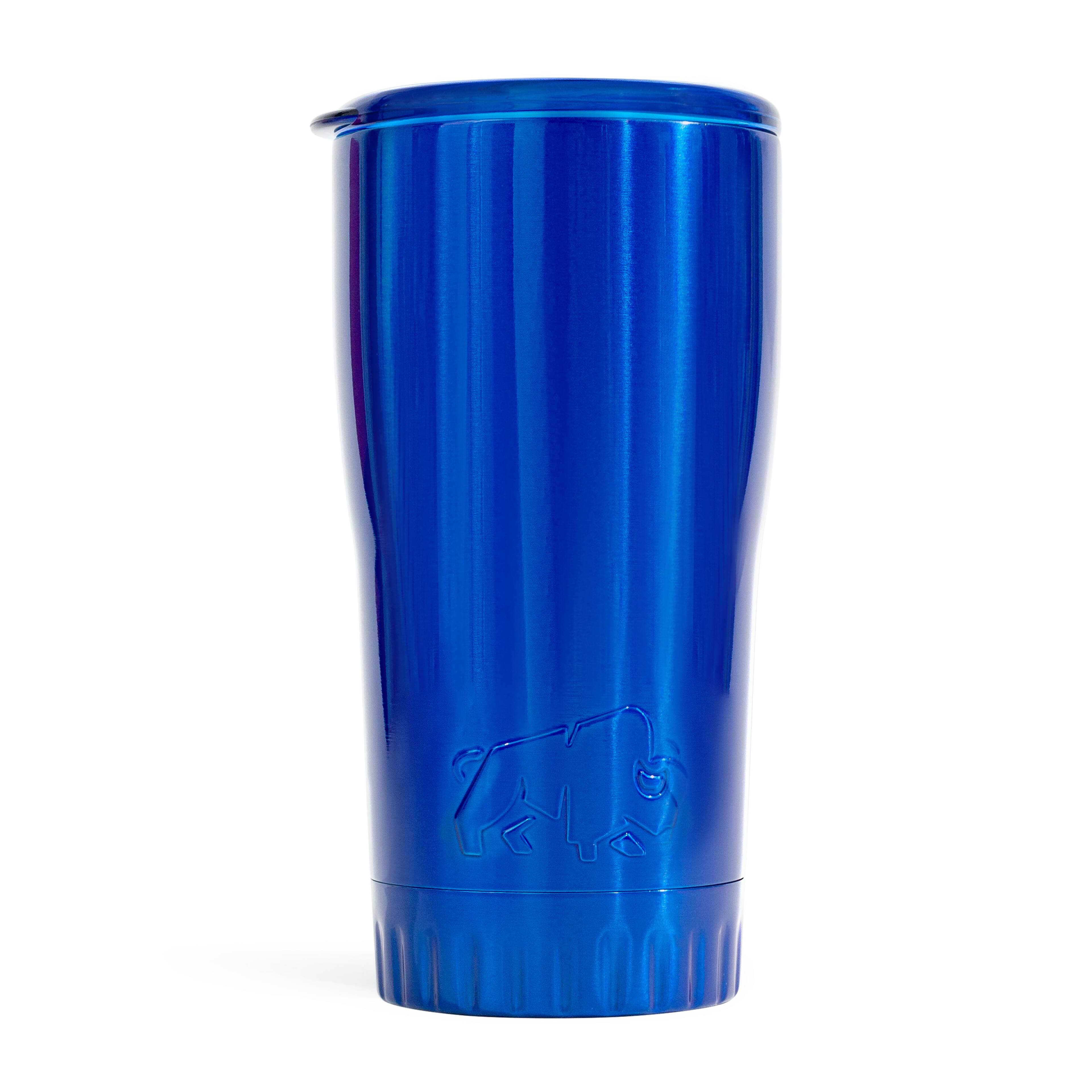 Silver Buffalo - Metallic Royal Stainless Steel Tumbler With Open-Sip Lid | Holds 20 Ounces - Blue