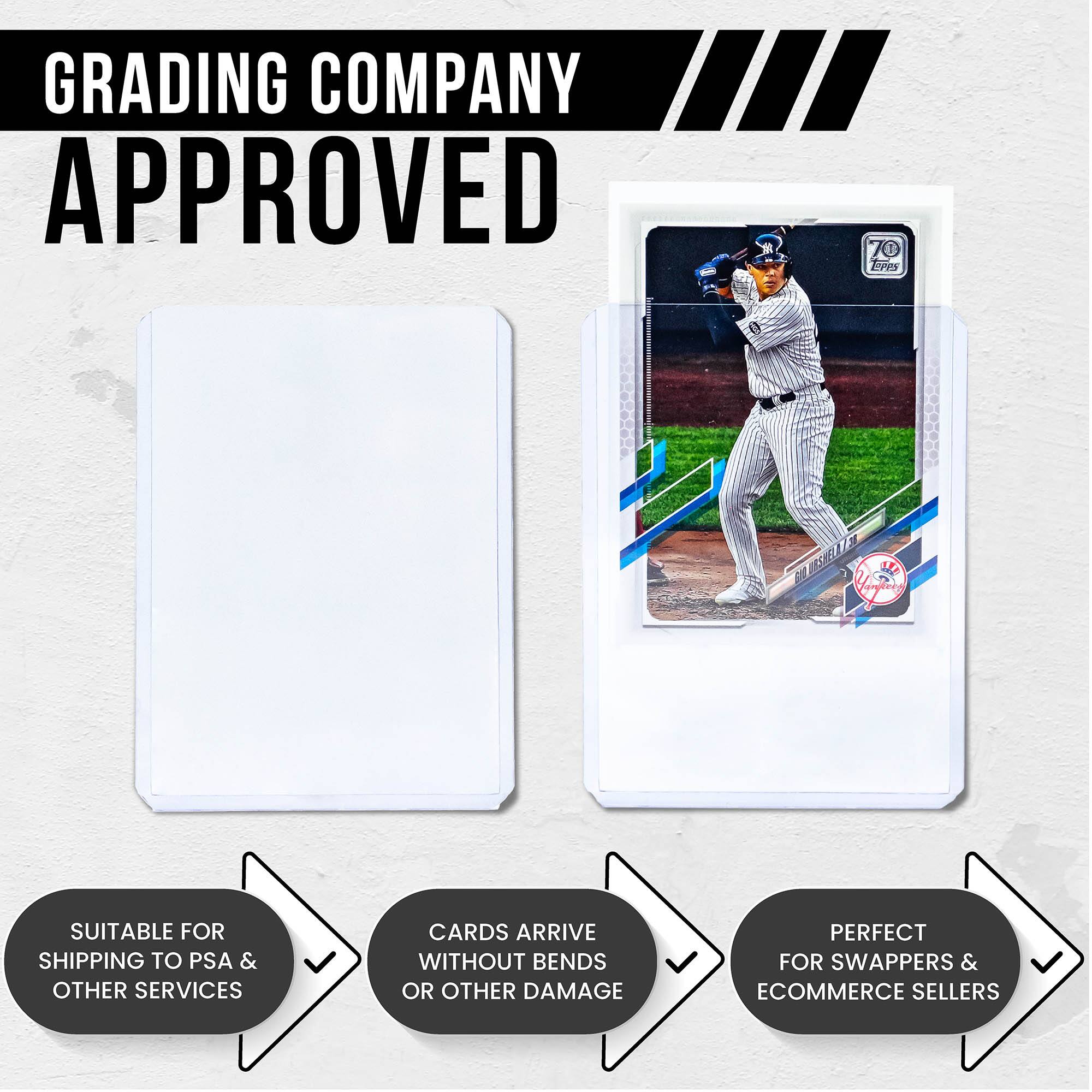 GRADING COMPANY APPROVED

- SUITABLE FOR SHIPPING TO PSA & OTHER SERVICES
- CARDS ARRIVE WITHOUT BENDS OR OTHER DAMAGE
- PERFECT FOR SWAPPERS & ECOMMERCE SELLERS