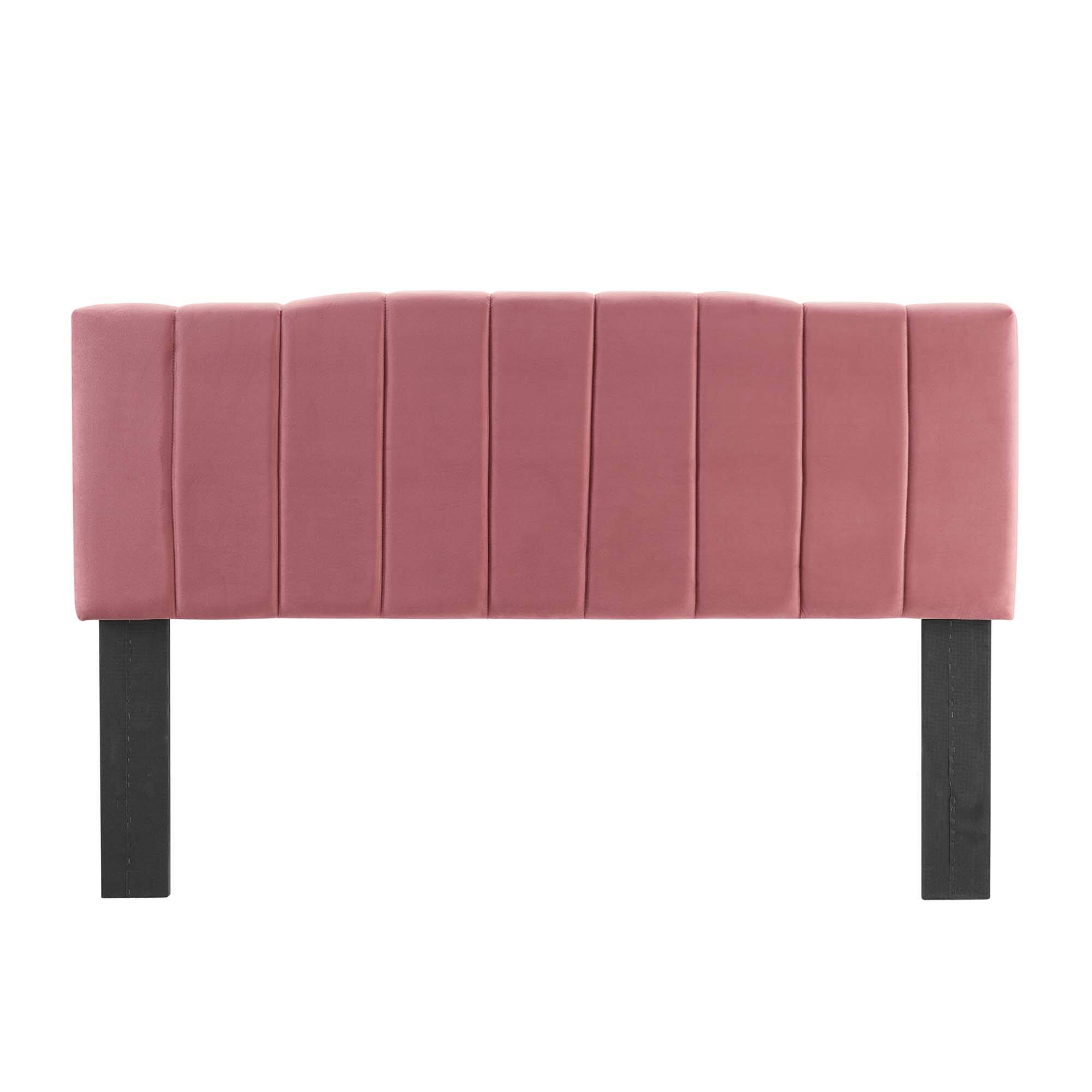 Left. Modway - Camilla Channel Tufted Performance Velvet King/California King Headboard by Modway - Dusty Rose.