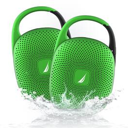 Nautica - Nayman SP700 Portable Bluetooth Speaker, Waterproof Portable Wireless Outdoor & Shower Speaker - Green-2 Pk