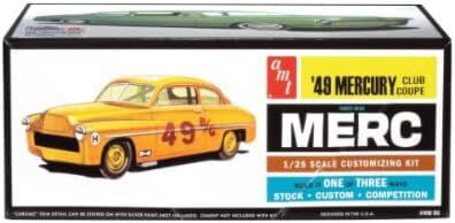 H DR P 49% 1 a m CLUB '49 MERCURY COUPE MERC 1/25 SCALE CUSTOMIZING KIT ONE OF THREE STOCK CUSTOM COMPETITION
