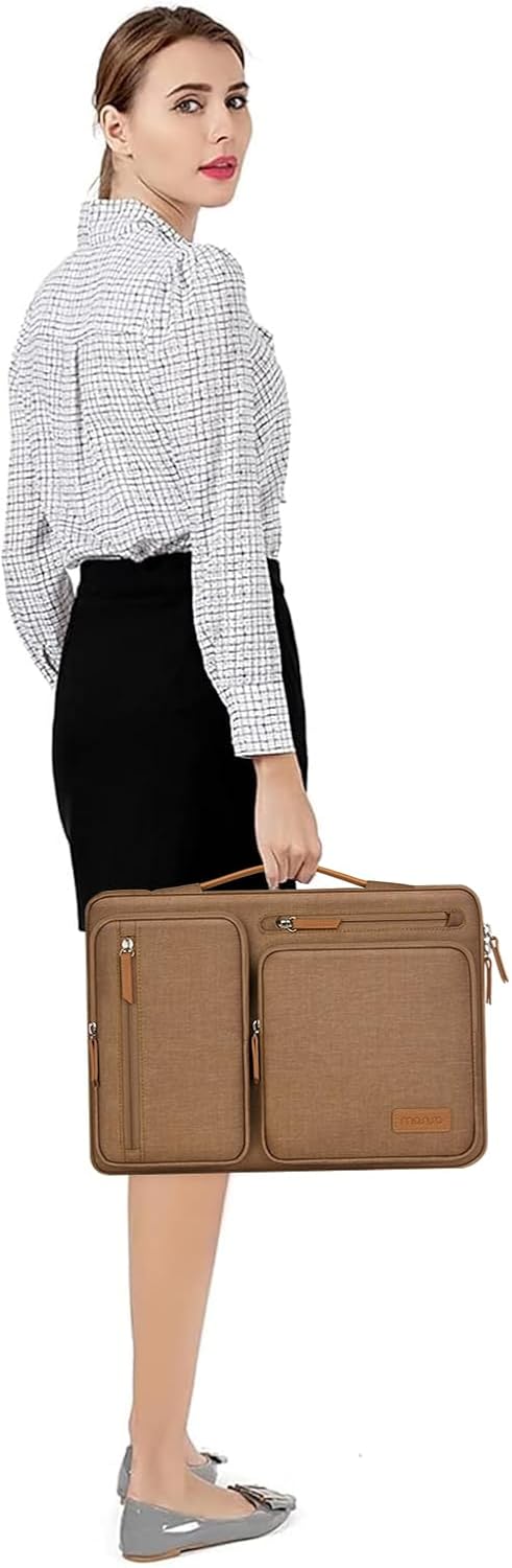 Alt View 3. mosiso - 360 Protective Laptop Handbag Sleeve 13-13.3 inch for MacBook Air/Pro 13 / Pro 14 HP Dell Acer ASUS - Mocha.