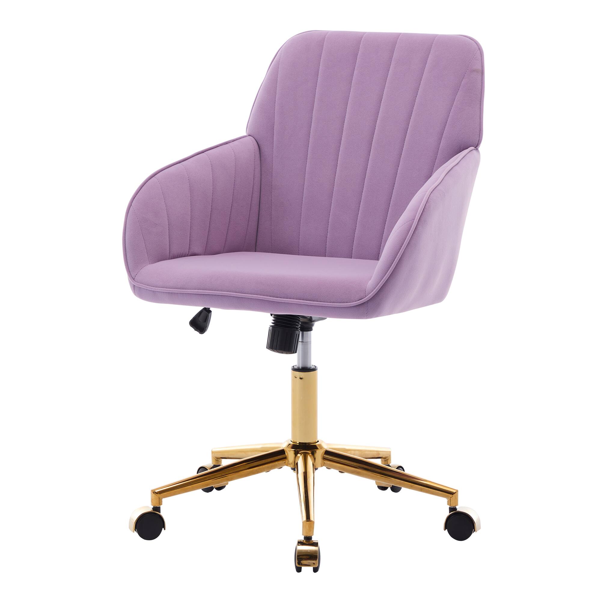 Alt View 2. GOODSILO - Adjustable Office Chair Ergonomic Swivel Chair Home Bedroom Comfortable - Lilac.